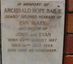 BAILIE Archibald Hope 1887-1949