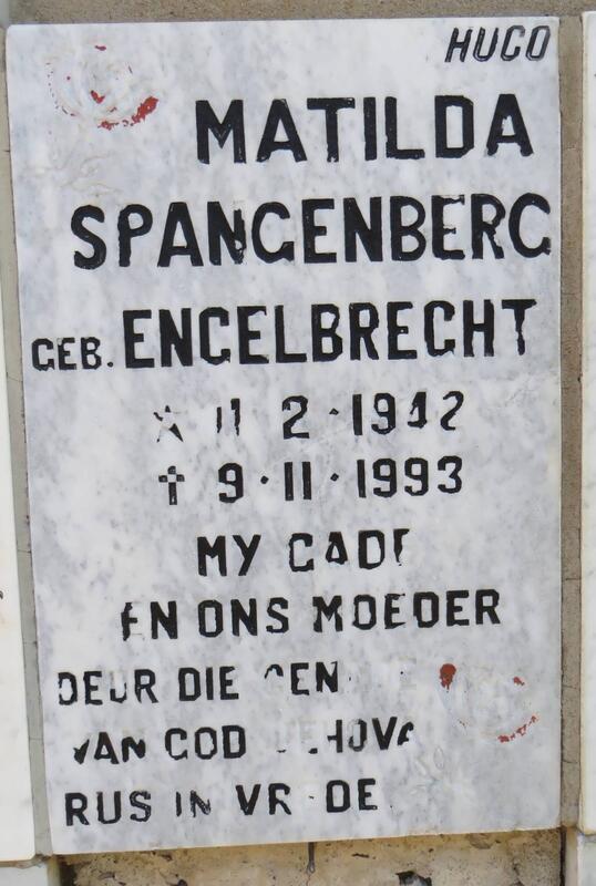 SPANGENBERG Matilda nee ENGELBRECHT 1942-1993