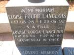 LANGLOIS Eloise Fourie 1928-1992 :: LANGLOIS Louise 1959-1996