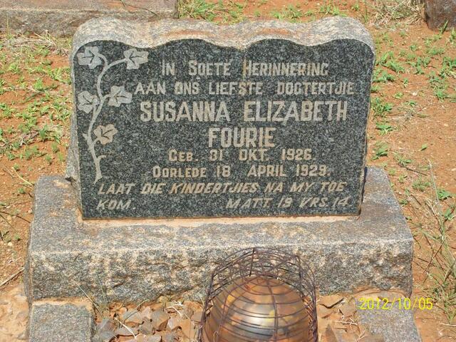 FOURIE Susanna Elizabeth 1926-1929