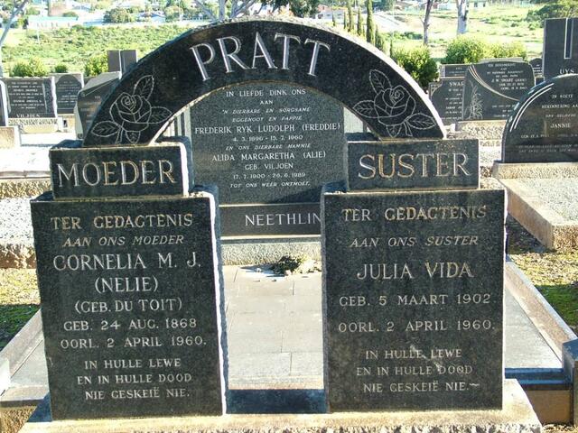 PRATT Cornelia M.J. nee DU TOIT 1868-1960 :: PRATT Julia Vida  1902-1960
