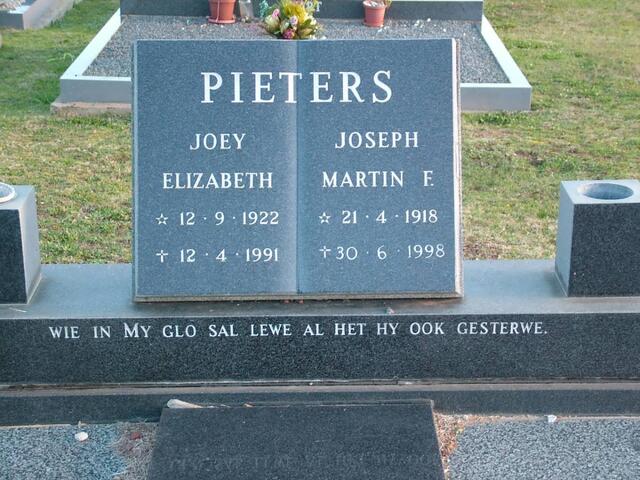 PIETERS Joseph Martin F. 1918-1998 & Joey Elizabeth 1922-1991