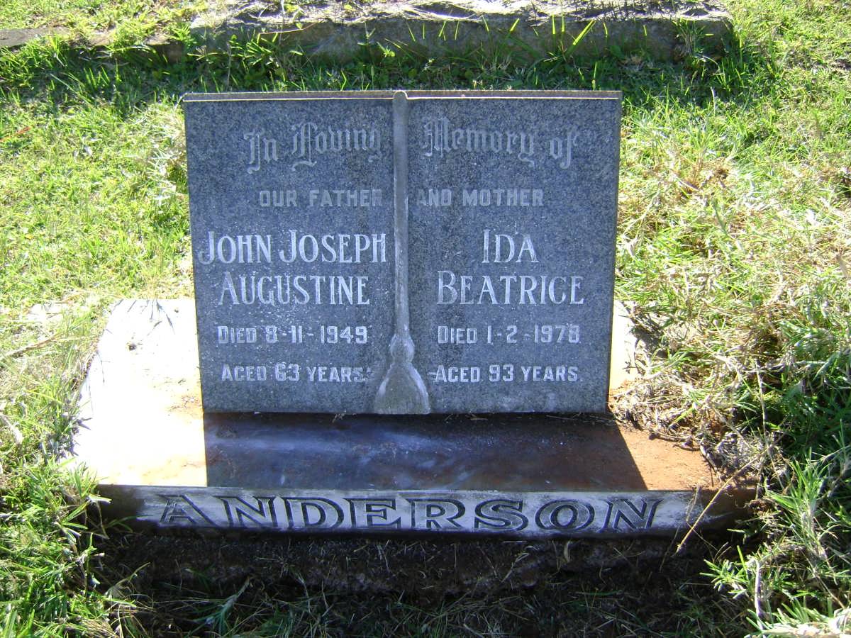 ANDERSON John Joseph Augustine -1949 & Ida Beatrice -1978