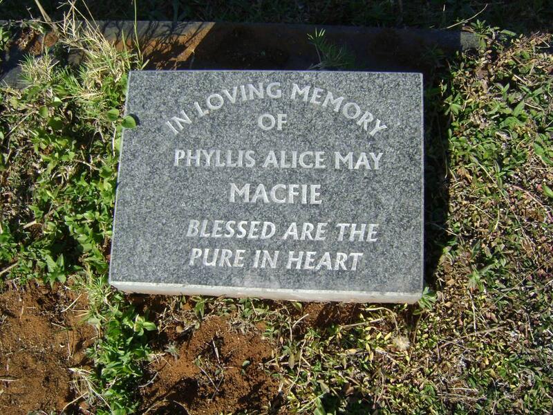 MACFIE Phyllis Alice May 