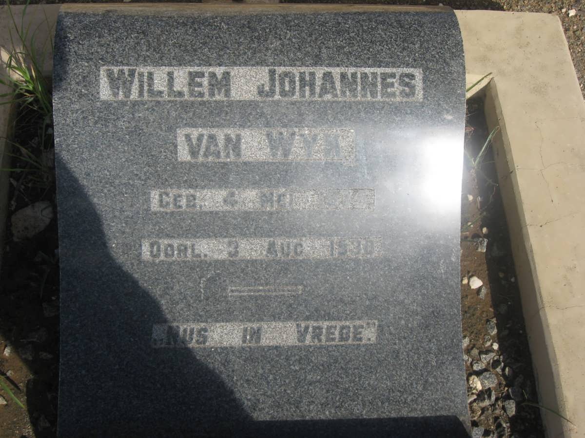 WYK Willem Johannes., van -1930