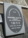 ? Susanna Aletta nee VAN DER MERWE 1916-2002