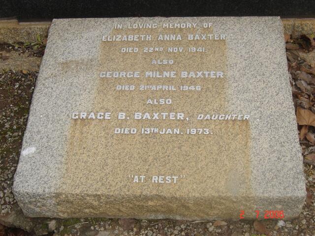 BAXER George Milne -1946 & Elizabeth Anna -1941 :: BAXTER Grace B. -1973