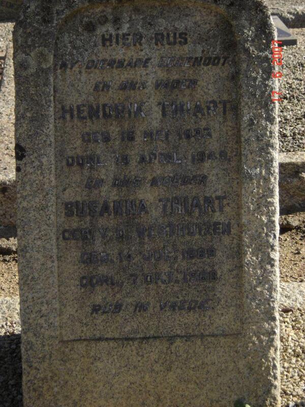 THIART Hendrik 18?3-1948 & Susanna V.D. WESTHUIZEN 1889-1968