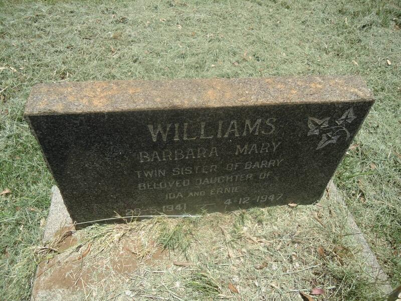 WILLIAMS Barbara Mary 1941-1947