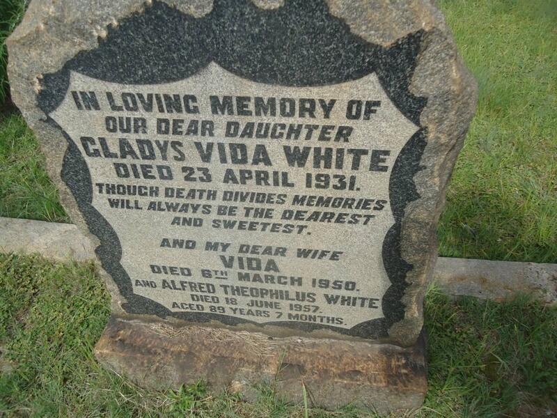 WHITE Alfred Theophilus -1957 & Vida -1950 :: WHITE Gladys Vida -1931