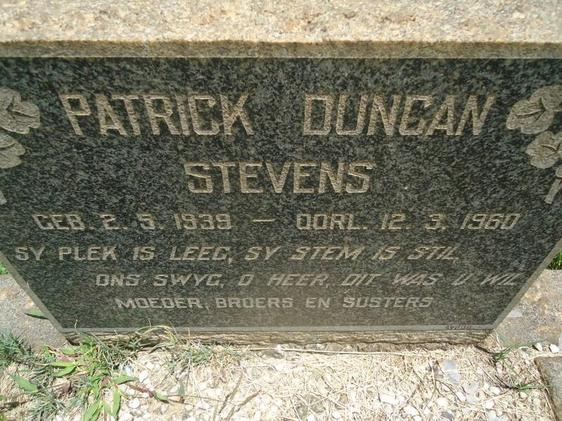 STEVENS Patrick Duncan 1939-1960