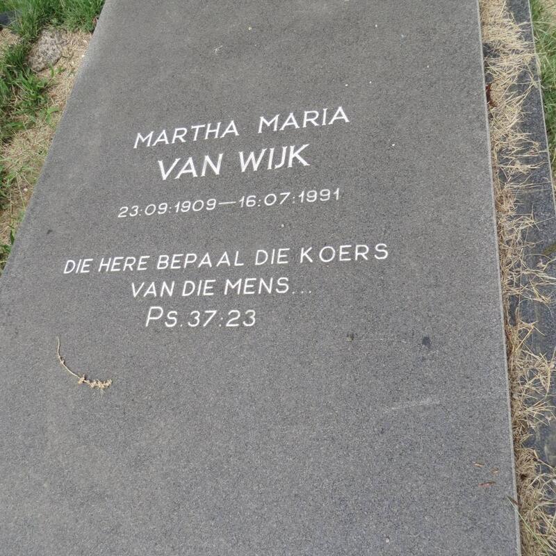 WIJK Martha Maria, van 1909-1991