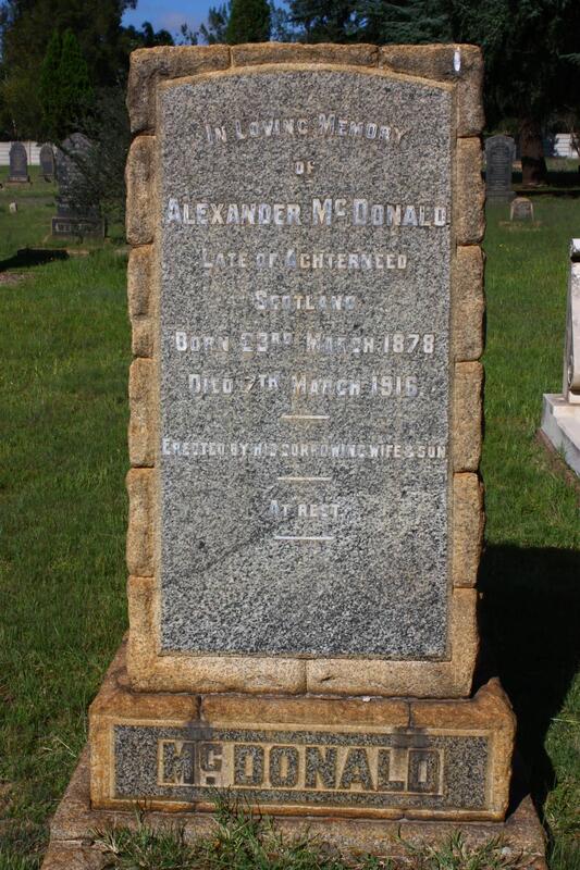 McDONALD Alexander 1878-1916