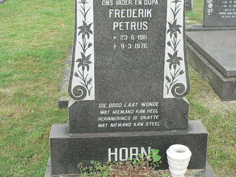 HORN Frederik Petrus 1911-1976