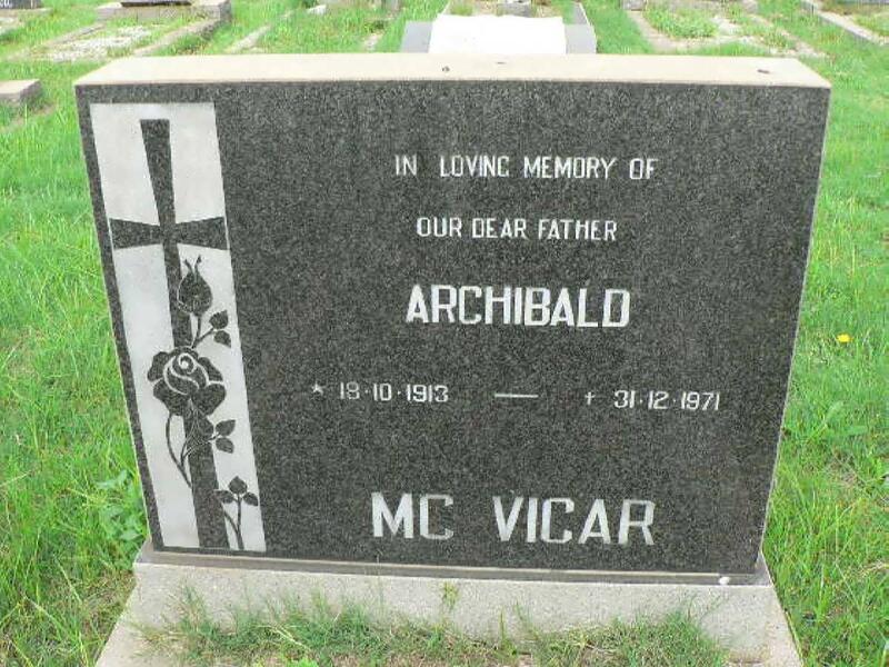 McVICAR Archibald 1913-1971