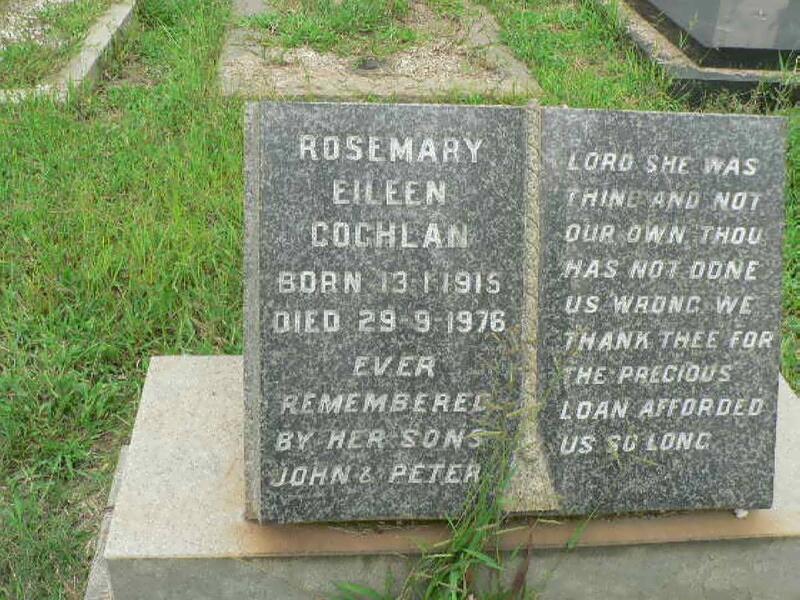 COCHLAN Rosemary Eileen 1915-1976