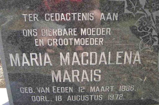 MARAIS Maria Magdalena nee VAN EEDEN 1886-1972
