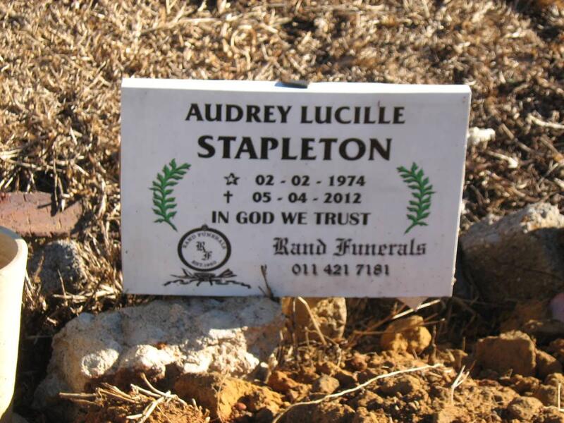 STAPLETON Audrey Lucille 1974-2012