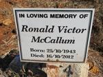 McCALLUM Ronald Victor 1943-2012