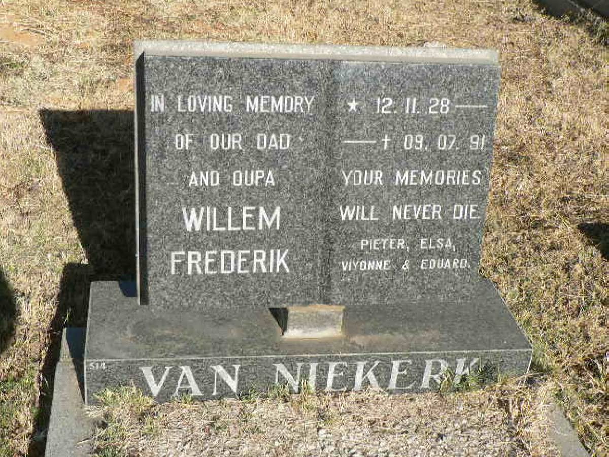 NIEKERK Willem Frederik, van 1928-1991