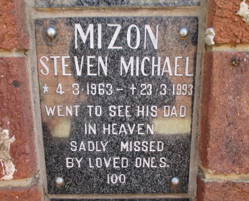 MIZON Steven Michael 1963-1993