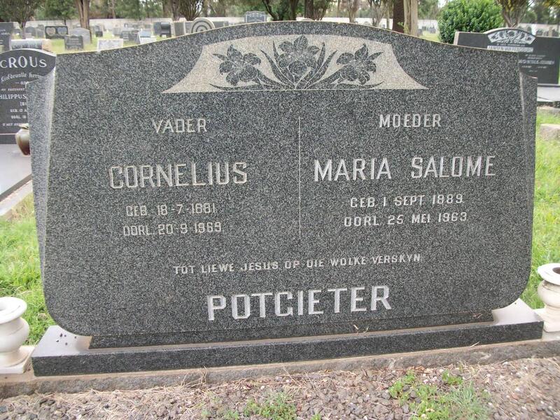 POTGIETER Cornelius 1881-1969 & Maria Salome 1889-1963