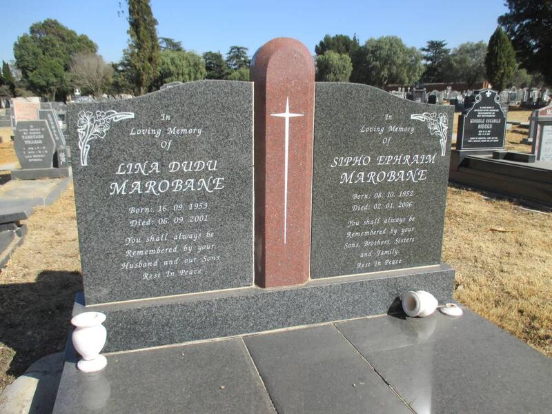 MAROBANE Sipho Ephraim 1952-2006 & Lina Dudi 1953-2001