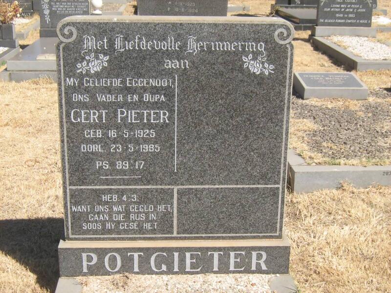 POTGIETER Gert Pieter 1925-1985