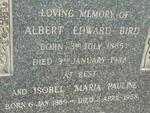 BIRD Albert Edward 1885-1948 & Isobel Maria Pauline 1889-1958