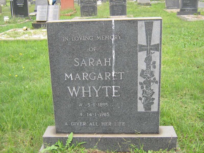 WHYTE Sarah Margaret 1895-1985