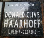 HAARHOFF Donald Clive 1947-2010