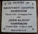 HARRISON Geoffrey Cooper 1927-2008 & Joan Alison 1929-2008