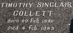 COLLETT Timothy Sinclair 1980-1983