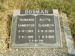 BOSMAN Hermanus Lambertus 1928-1995 & Aletta Elizabeth 1924-2000