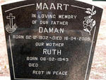 MAART Daman 1932-2005 & Ruth 1943-