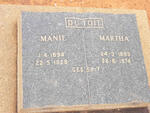 TOIT Manie, du 1894-1928 & Martha 1893-1974