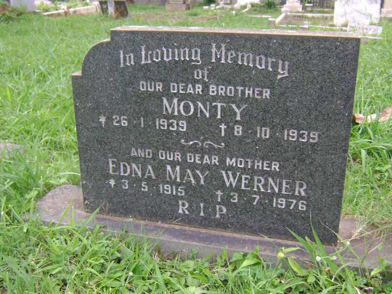 WERNER Edna May 1915-1976 :: WERNER Monty 1939-1939