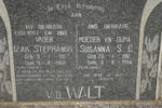 WALT Izak Stephanus, v.d. 1911-1960 & Susanna S.C. 1912-1994