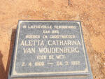 WOUDENBERG Aletta Catharina, van nee DE WET 1908-1992