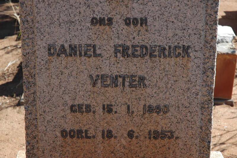 VENTER Daniel Frederick 1890-1953