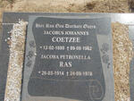 COETZEE Jacobus Johannes 1899-1962 & Jacoba Petronella RAS 1914-1978
