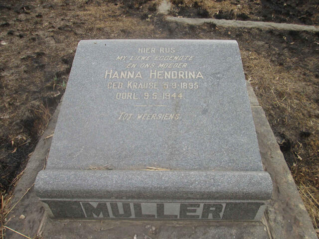 MULLER Hanna Hendriena nee KRAUSE 1895-1944