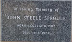 SPROULE John Steele 1903-1973