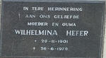 HEFER Wilhelmina 1901-1978