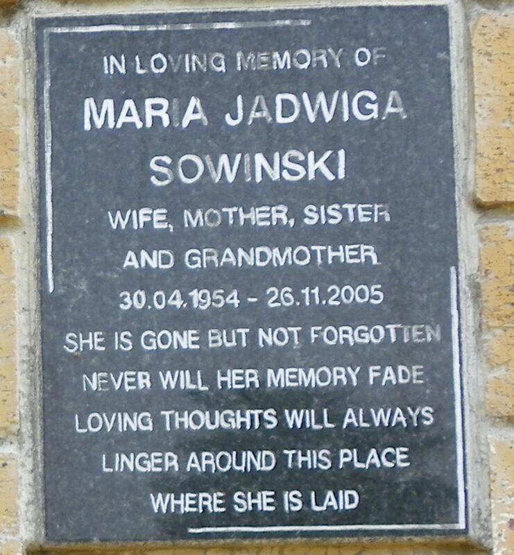 SOWINSKI Maria Jadwiga 1954-2005