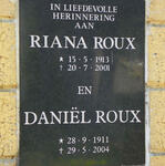 ROUX Daniël 1911-2004 & Riana 1913-2001