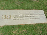 15. Railway station and farm names changed to Mataffin, named after Swazi Chief Matsafeni Mdluli 1923