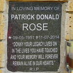 ROSE Patrick Donald 1951-2014