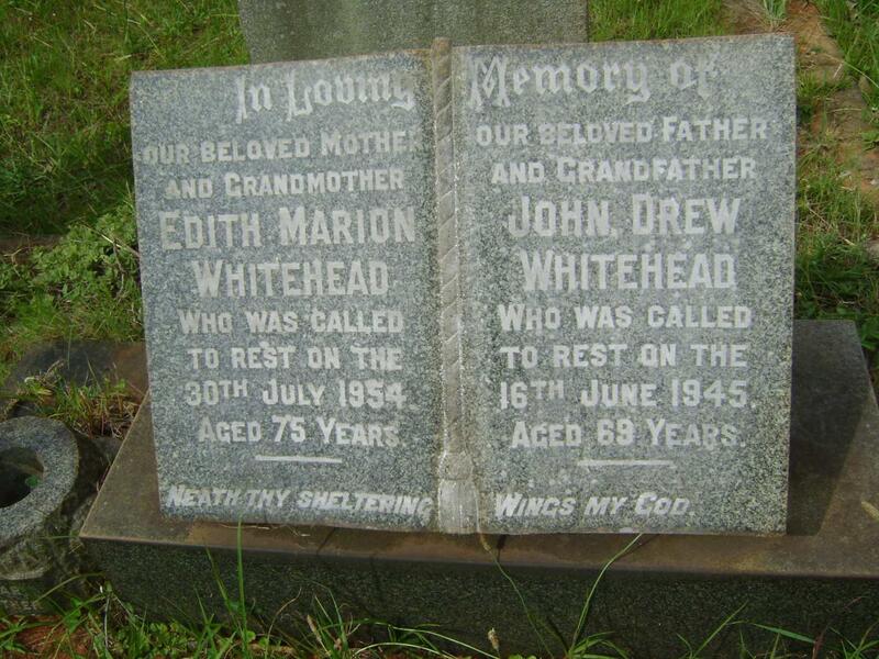 WHITEHEAD John Drew -1945 & Edith Marion -1954