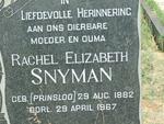 SNYMAN Rachel Elizabeth nee PRINSLOO 1882-1967